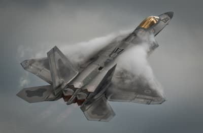 An F-22A Raptor fighter jet