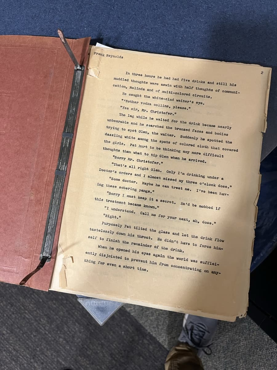 Page 2 of the THE LINK typescript in its original red binder